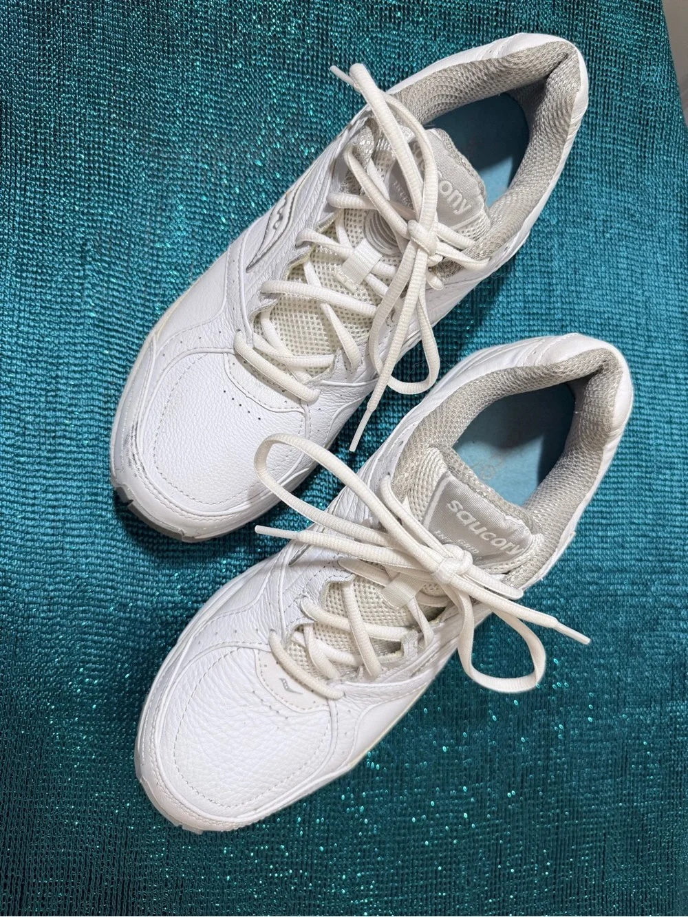 Saucony All-White Leather Athletic Sneakers